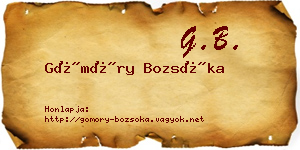 Gömöry Bozsóka névjegykártya